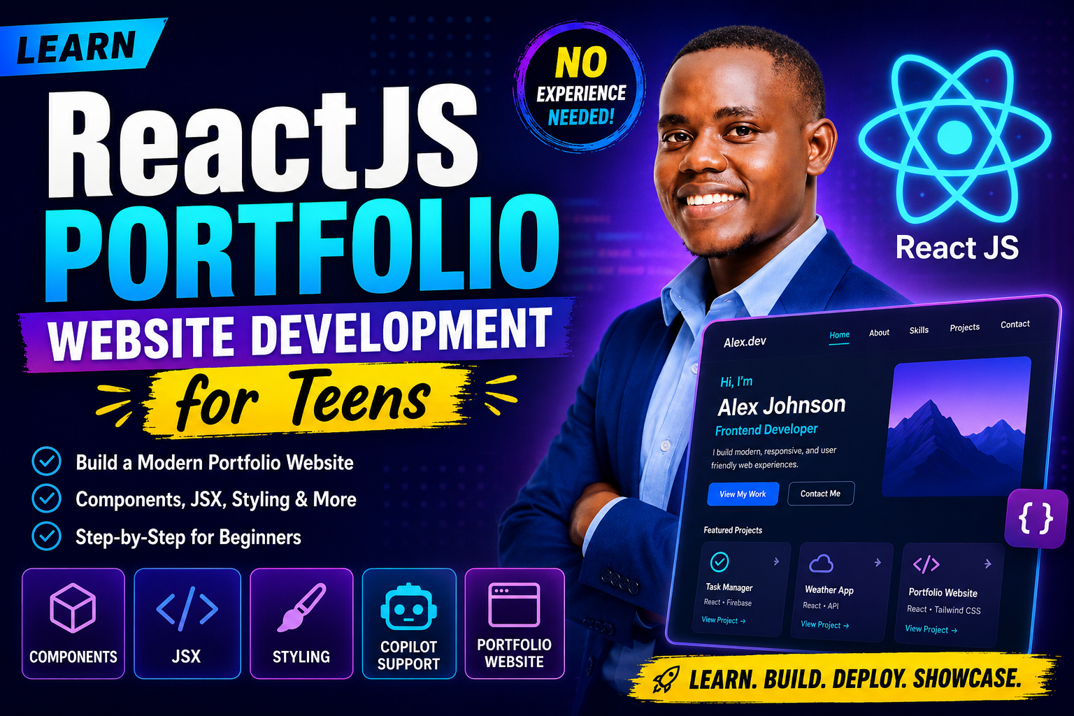 ReactJS Portfolio Website Development for Teens